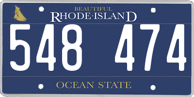 RI license plate 548474