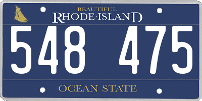 RI license plate 548475