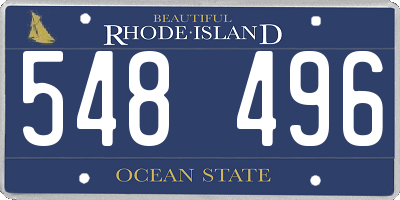 RI license plate 548496