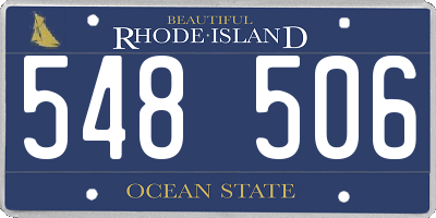 RI license plate 548506
