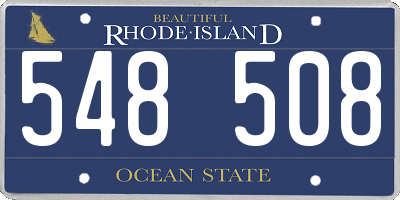 RI license plate 548508