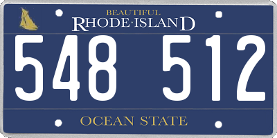 RI license plate 548512