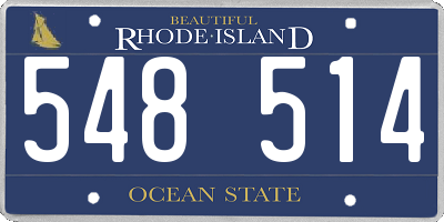 RI license plate 548514