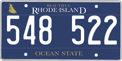 RI license plate 548522