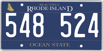 RI license plate 548524