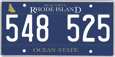 RI license plate 548525