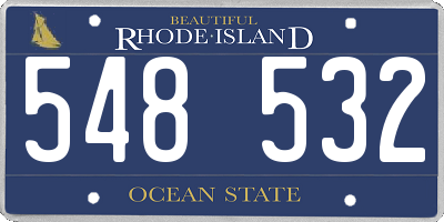 RI license plate 548532