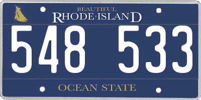 RI license plate 548533
