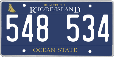 RI license plate 548534