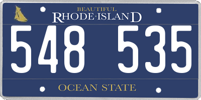 RI license plate 548535