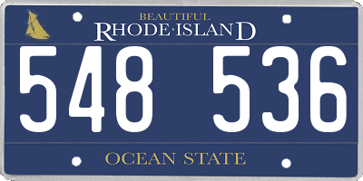 RI license plate 548536