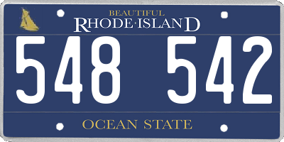 RI license plate 548542