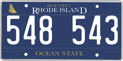 RI license plate 548543