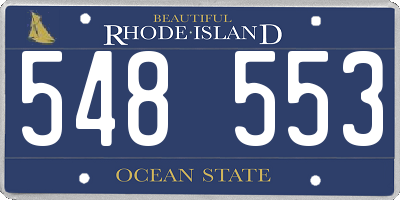 RI license plate 548553