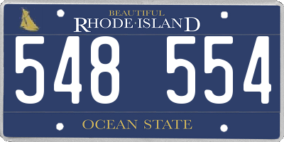 RI license plate 548554