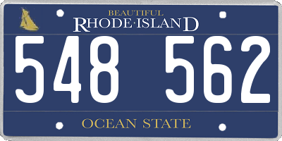 RI license plate 548562