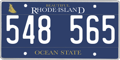 RI license plate 548565