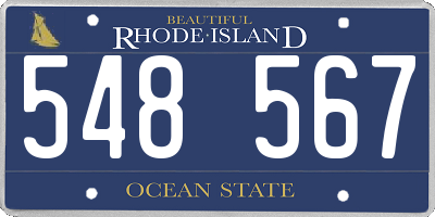 RI license plate 548567