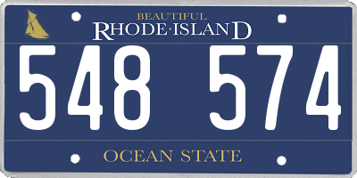 RI license plate 548574
