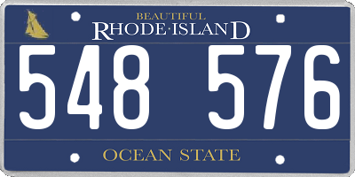 RI license plate 548576
