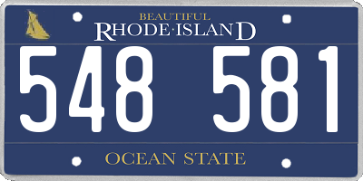 RI license plate 548581