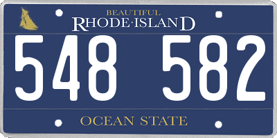 RI license plate 548582