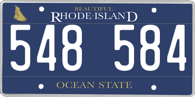 RI license plate 548584