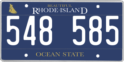 RI license plate 548585