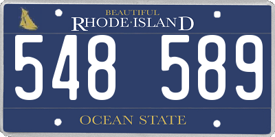 RI license plate 548589
