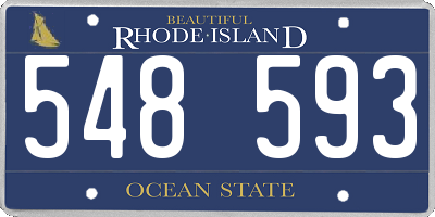 RI license plate 548593
