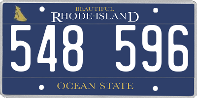 RI license plate 548596