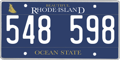 RI license plate 548598