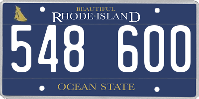 RI license plate 548600