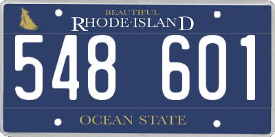 RI license plate 548601