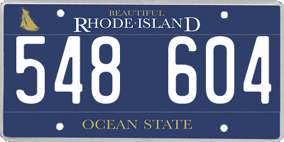 RI license plate 548604