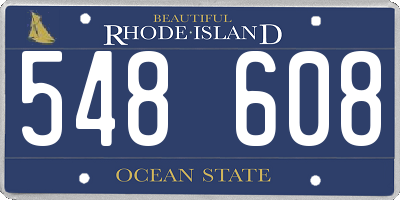 RI license plate 548608