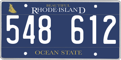 RI license plate 548612