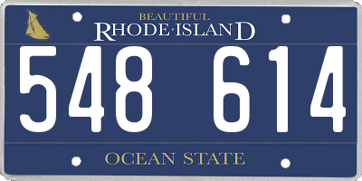 RI license plate 548614
