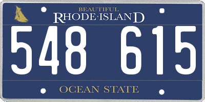 RI license plate 548615