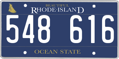 RI license plate 548616