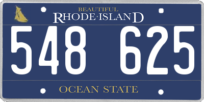 RI license plate 548625
