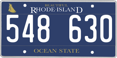 RI license plate 548630