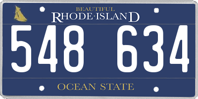 RI license plate 548634