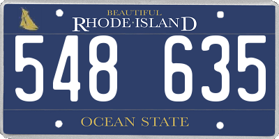RI license plate 548635