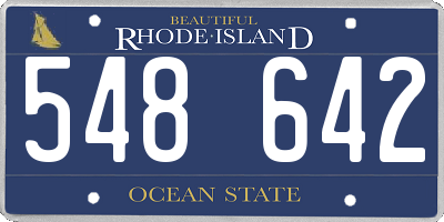 RI license plate 548642