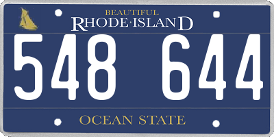 RI license plate 548644