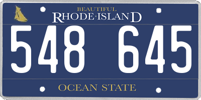 RI license plate 548645