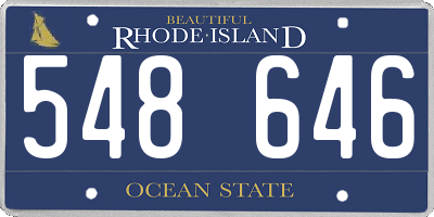 RI license plate 548646