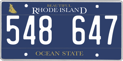 RI license plate 548647