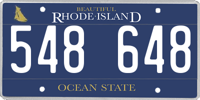 RI license plate 548648